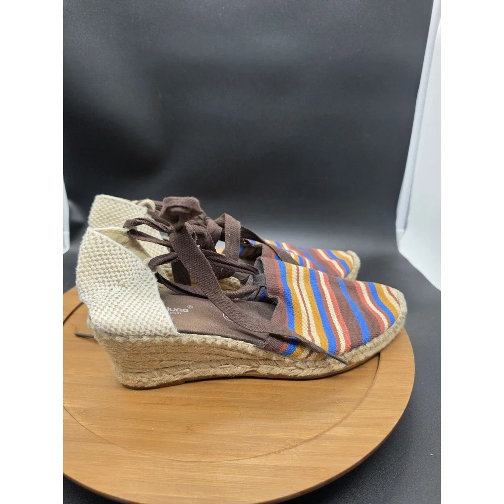 Marina Luna Espadrille Wedge Sandals Womens Size 9‎